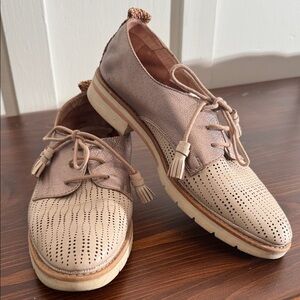 Pikolinos Spain Leather Oxford Shoes Perforated Lace Up Comfort 39